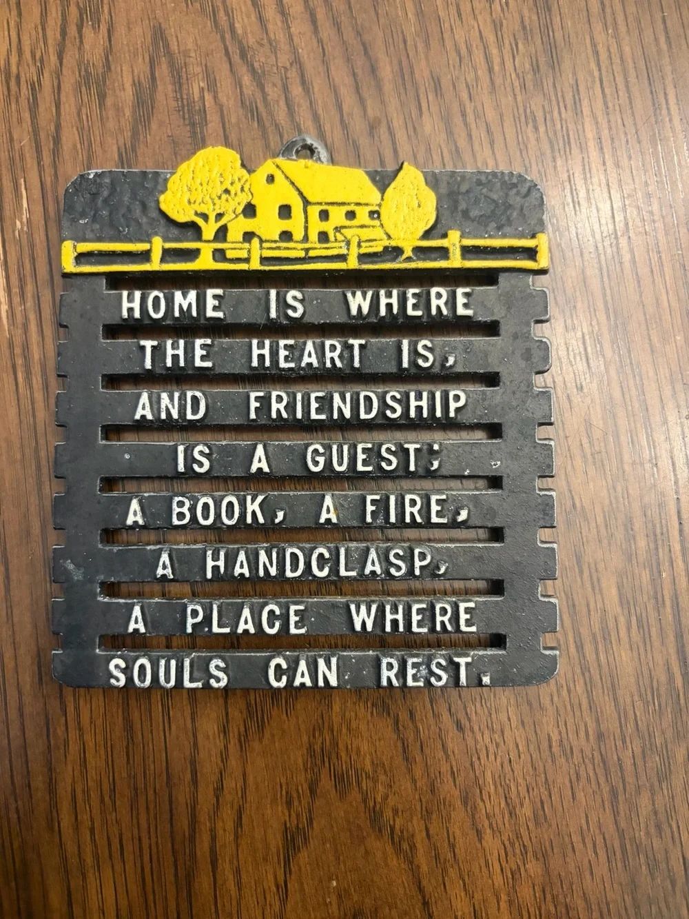 Yellow & Black Home Plaque Wall Decor - Inspirational Quote
